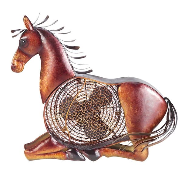 Deco Breeze 7 in. Figurine Fan-Horse