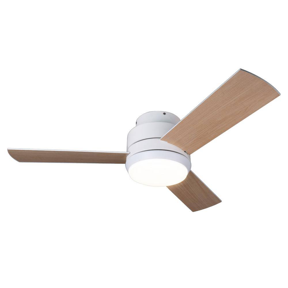 3.5 ft. Indoor White Recessed LED Ceiling Fan with Light, Dimmable Straight