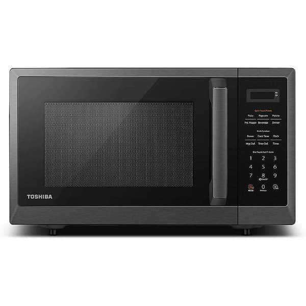 Toshiba 0.9 cu. ft. in Black Stainless Steel 900 Watt Countertop Microwave Oven with Mute Function and Eco Mode