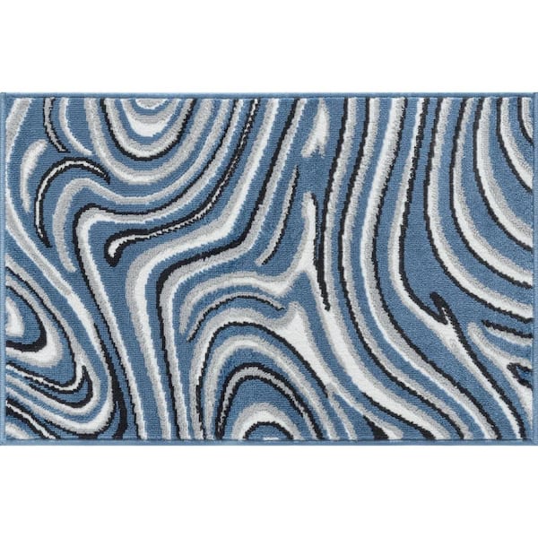 Tayse Rugs Wyatt Abstract Blue 2 ft. x 3 ft. Indoor Area Rug