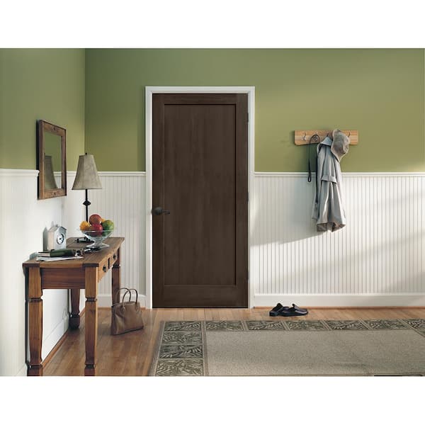 32 in. x 80 in. Madison Espresso Stain Right-Hand Solid Core Molded Composite MDF Single Prehung Interior Door