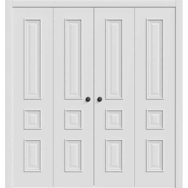 7833 96 in. x 84 in. Sold Core White Enamel Color Wood Bi-fold Door with Hardware