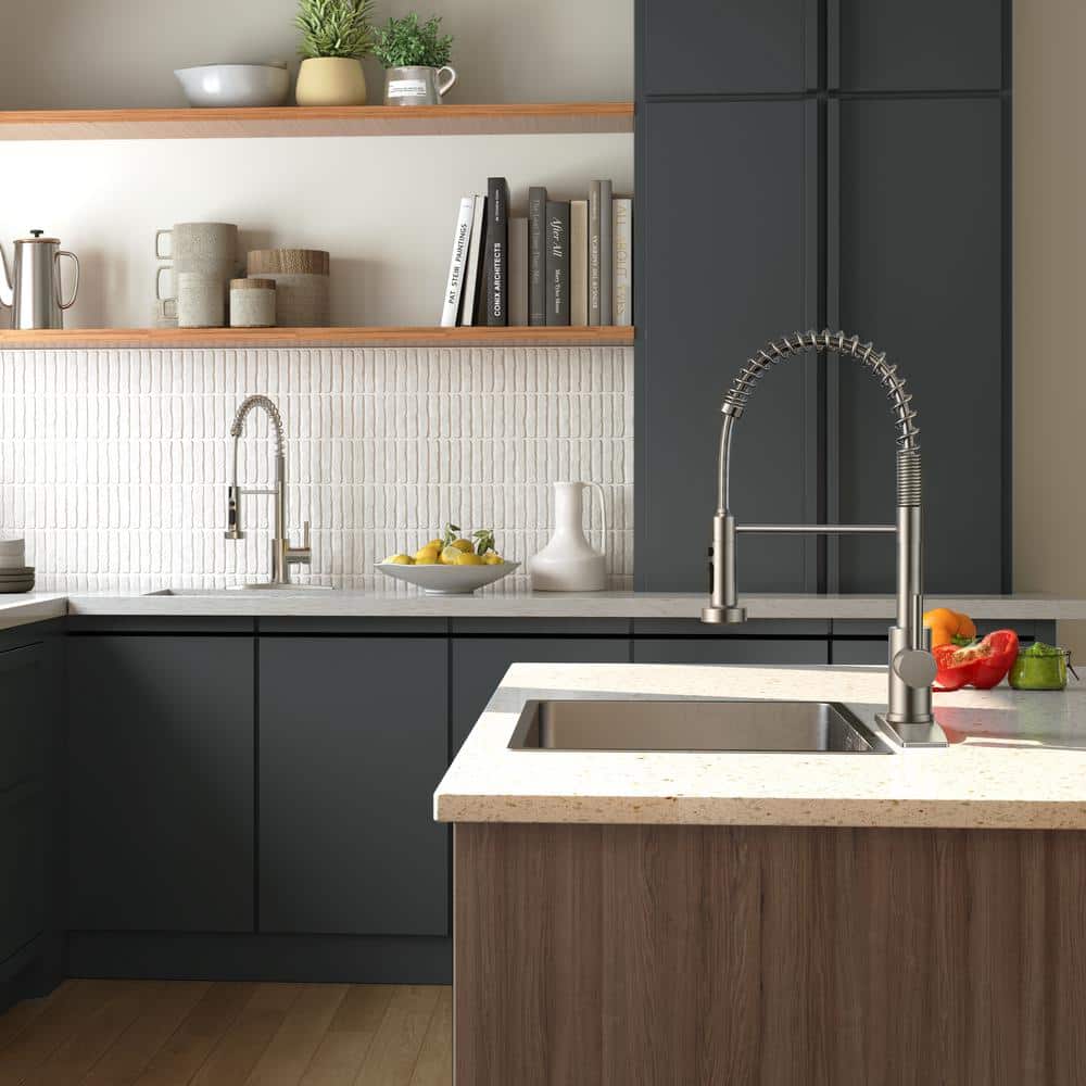 Brushed Nickel High-Arc Pull-Out Spray Kitchen Faucet