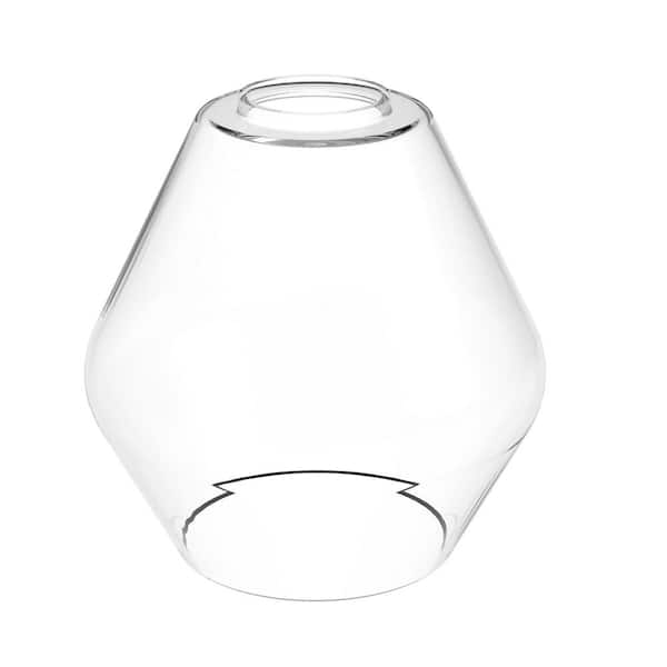 5.87 in. Clear Glass Cone Shade with 1 in. Neckless Fitter for Pendant, Chanderlier, Wall Light, Vanity Light