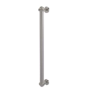 18 in. Center-to-Center Refrigerator Pull with Twisted Aents in Satin Nickel