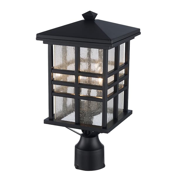 Square 2-Light Outdoor Black Post Light Square 2-Light Outdoor Black Post Light