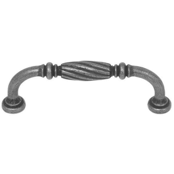 MNG Hardware French Twist 3 in. Center-to-Center Distressed Pewter Bar Pull Cabinet Pull