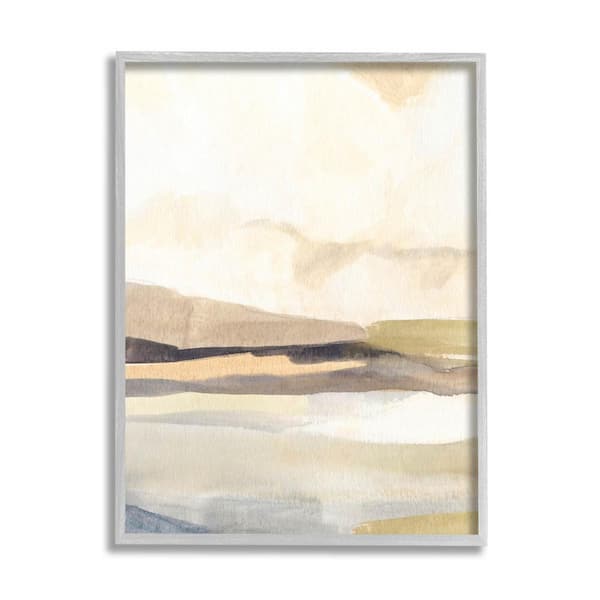 The Stupell Home Decor Collection Rural Nature Horizon Landscape Design by Annie Warren Framed Abstract Art Print 30 in. x 24 in.