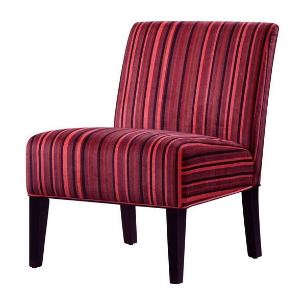 HomeSullivan Tonal Red Striped Lounger Chair-DISCONTINUED