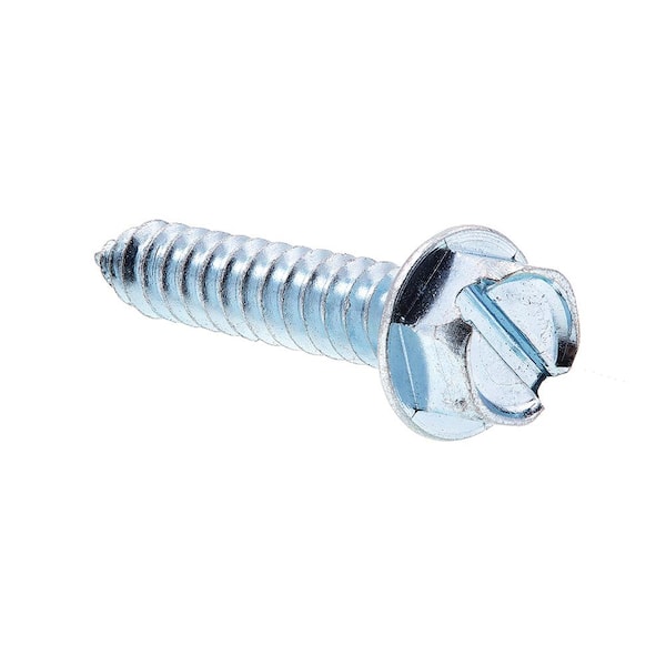 #8 x 1-1/4" Hex Washer Head Self Tapping Sharp Sheet Metal Screws Zinc Plated 
