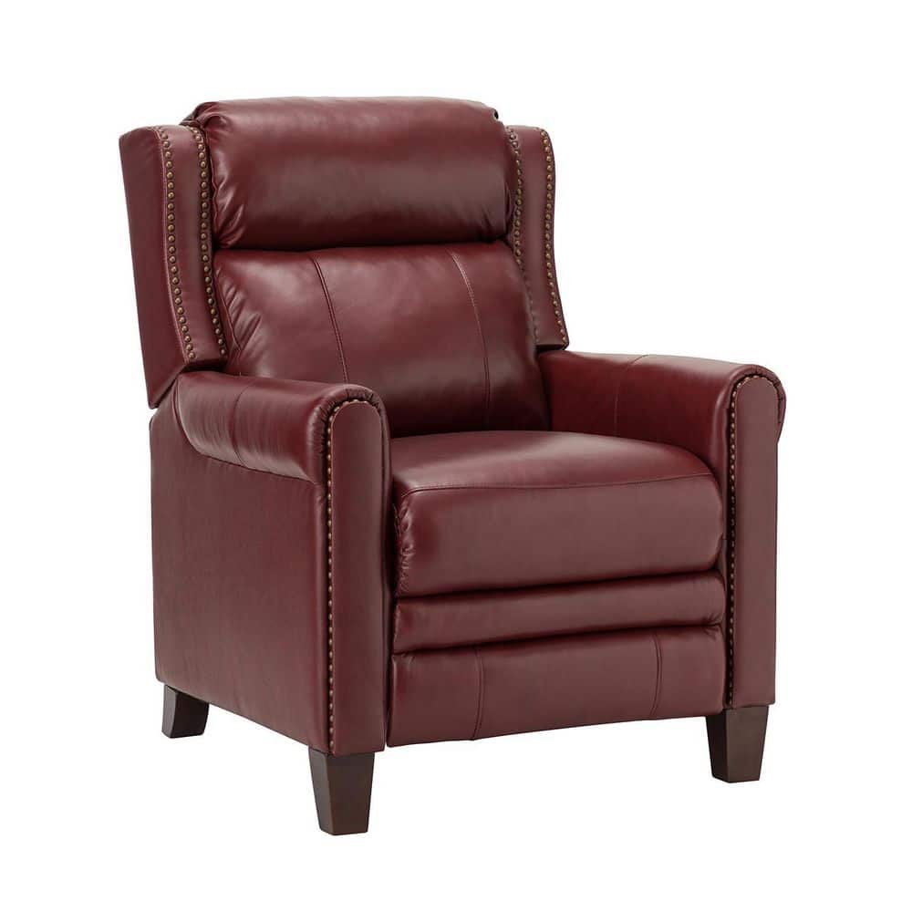 ARTFUL LIVING DESIGN Paula Burgundy 32.48 in. Wide Genuine Leather