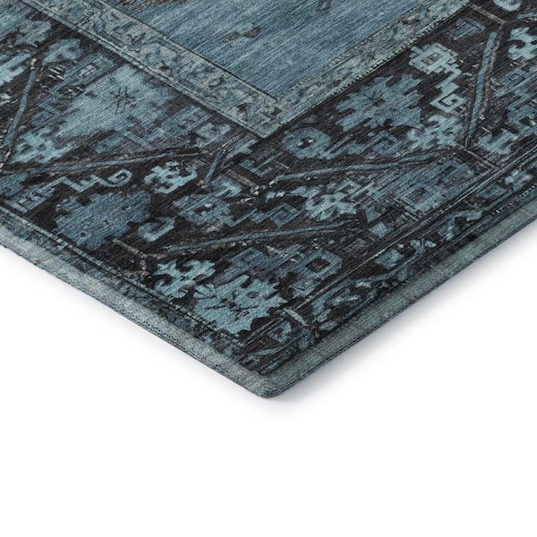 Mayfield Premium Machine Washable Abstract AMF1727 Blue 8 ft. x 10 ft. Area Rug