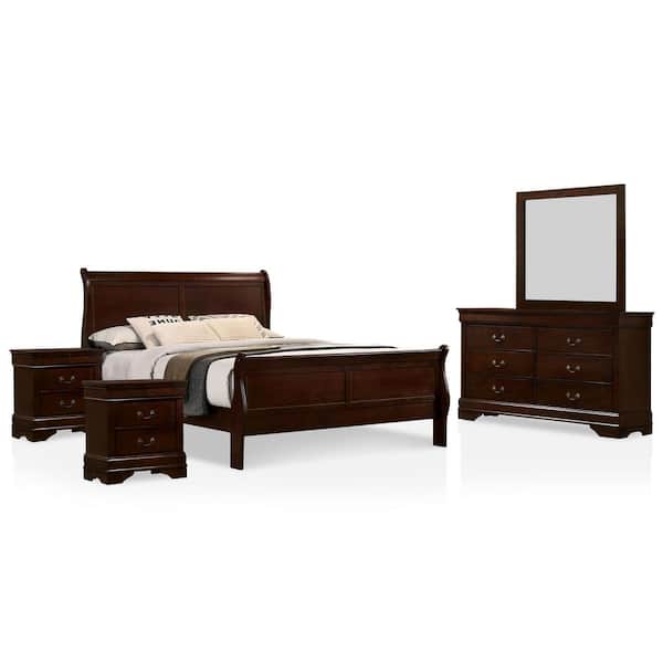 Furniture of America Alarcon 5-Piece Cherry Full Bedroom Set