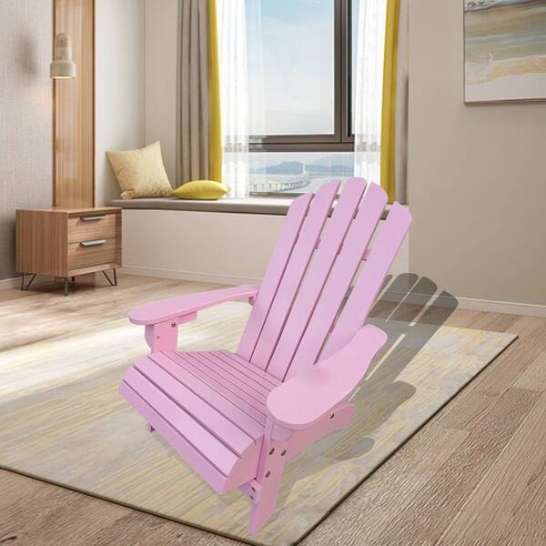 VAMOP Classic Pink Folding Wood Adirondack Chair
