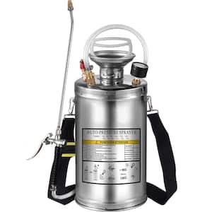 SKONYON 2 gal. Stainless Steel Hand Pump Sprayer with 20 in. Wand, 3 ft ...