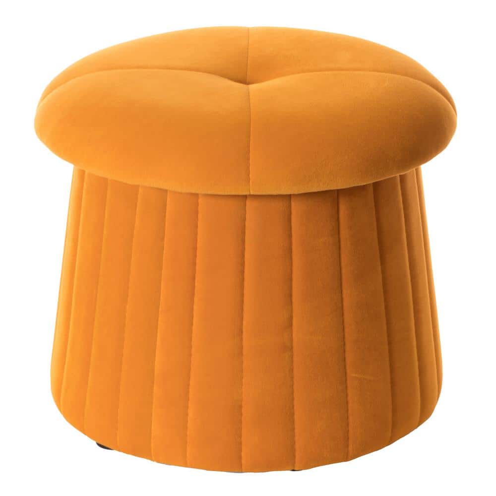 FABULAXE Mustard Yellow Modern Tufted Velvet Mushroom Shape 