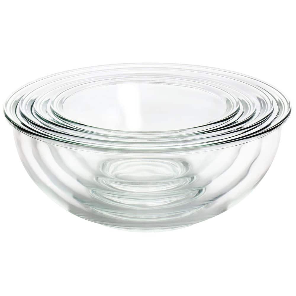 Clear Borosilicate Glass Nesting Bowl Set, 4 Pieces