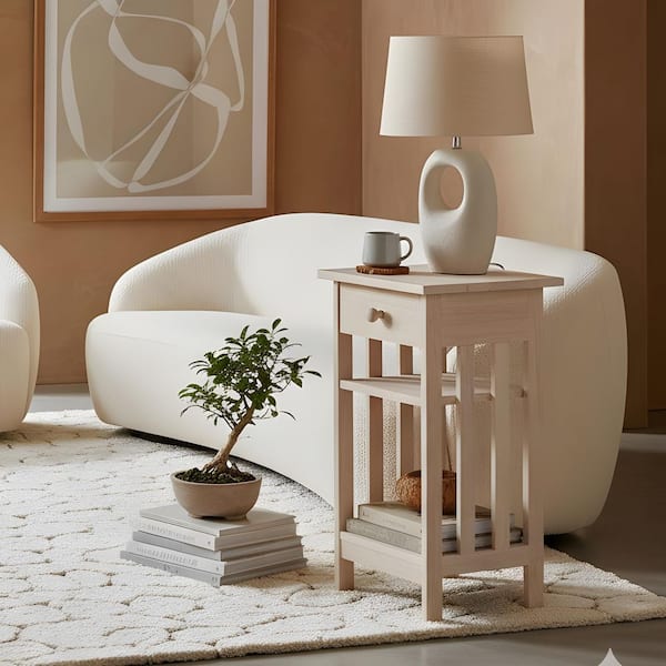 International Concepts Unfinished Storage End Table