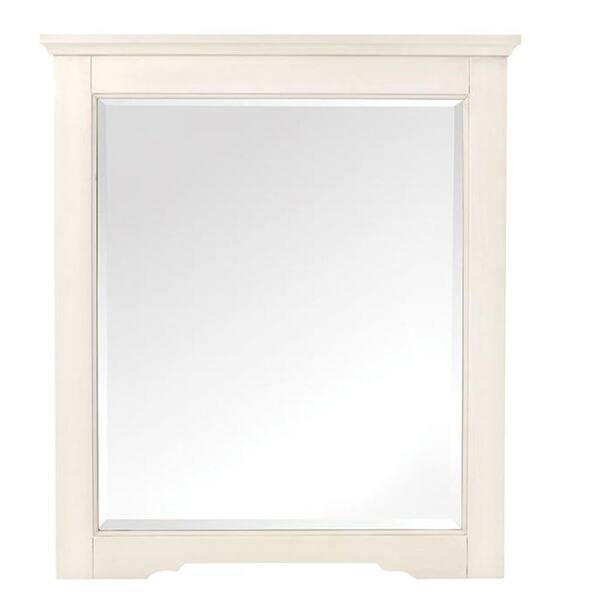 Home Decorators Collection Davenport 32 in. H x 28 in. W Framed Wall Mirror in Ivory