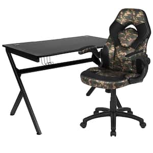 45.25 in. Black Gaming Desk and Chair Set