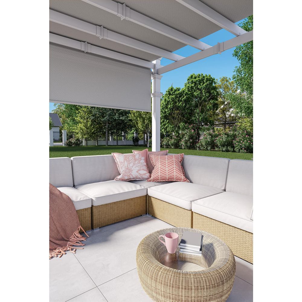 Malibu 10' x 10' White Vinyl Pergola with Canopy