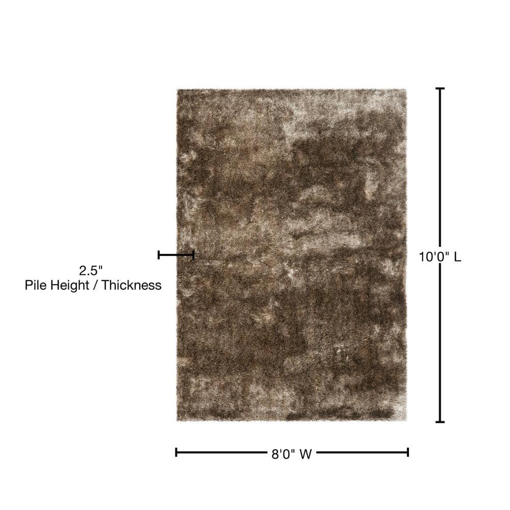 Sable Elegance 8' x 10' Hand-Tufted Wool Shag Area Rug