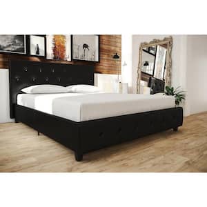 Dean Black Faux Leather Upholstered Queen Bed
