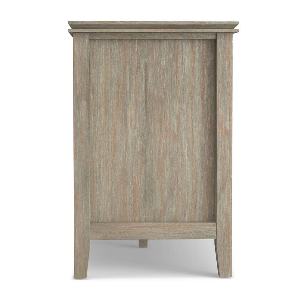 Artisan Distressed Grey Solid Wood 72" TV Media Stand with Cabinet