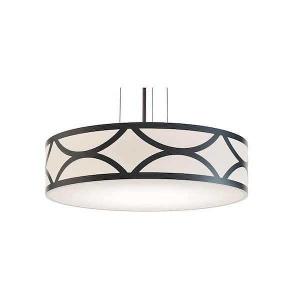 AFX Lake 42-Watt 1-Light Black Integrated LED Pendant Light with Acrylic Shade