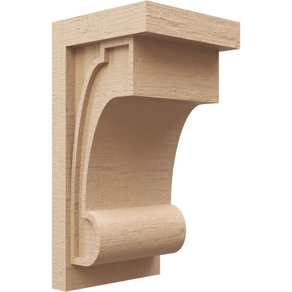 Ekena Millwork 11 in. x 22 in. x 11 in. Wide Alma Rough Cedar Woodgrain TimberThane Corbel, Primed Tan