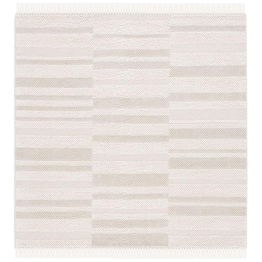 Natura 6 ft. x 6 ft. Ivory/Silver Column Striped Square Area Rug price history on PriceWatchPro