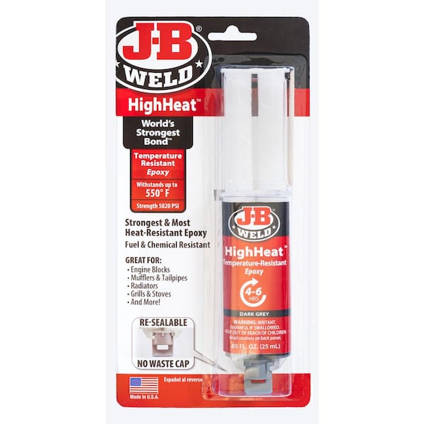 J-B Weld HighHeat 25 ml (0.85 fl. oz.) Temperature Resistant Epoxy Syringe  50197 - The Home Depot