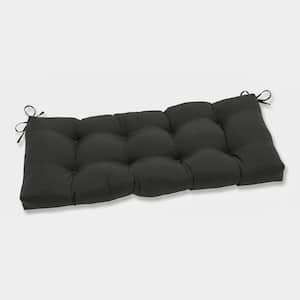 Solid Rectangular Outdoor Bench Cushion in Black