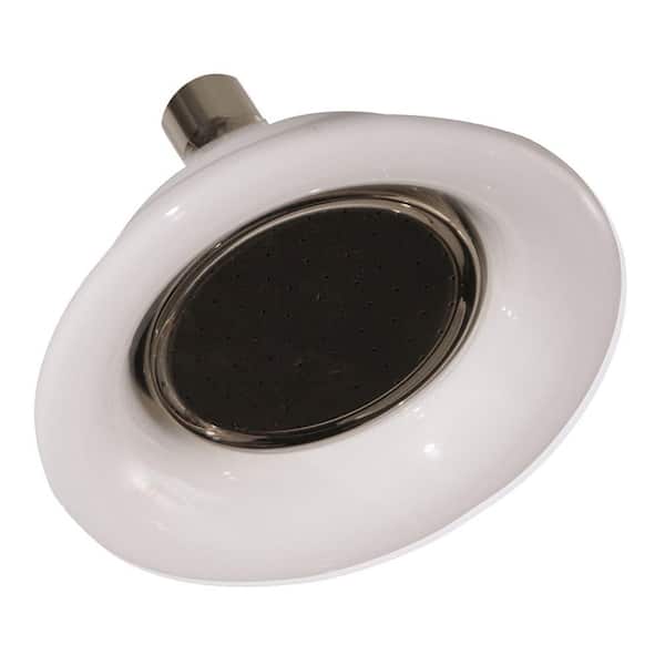 Barclay Products 1-Spray 6.3 in. Single Wall Mount Fixed Shower Head in Polished Nickel