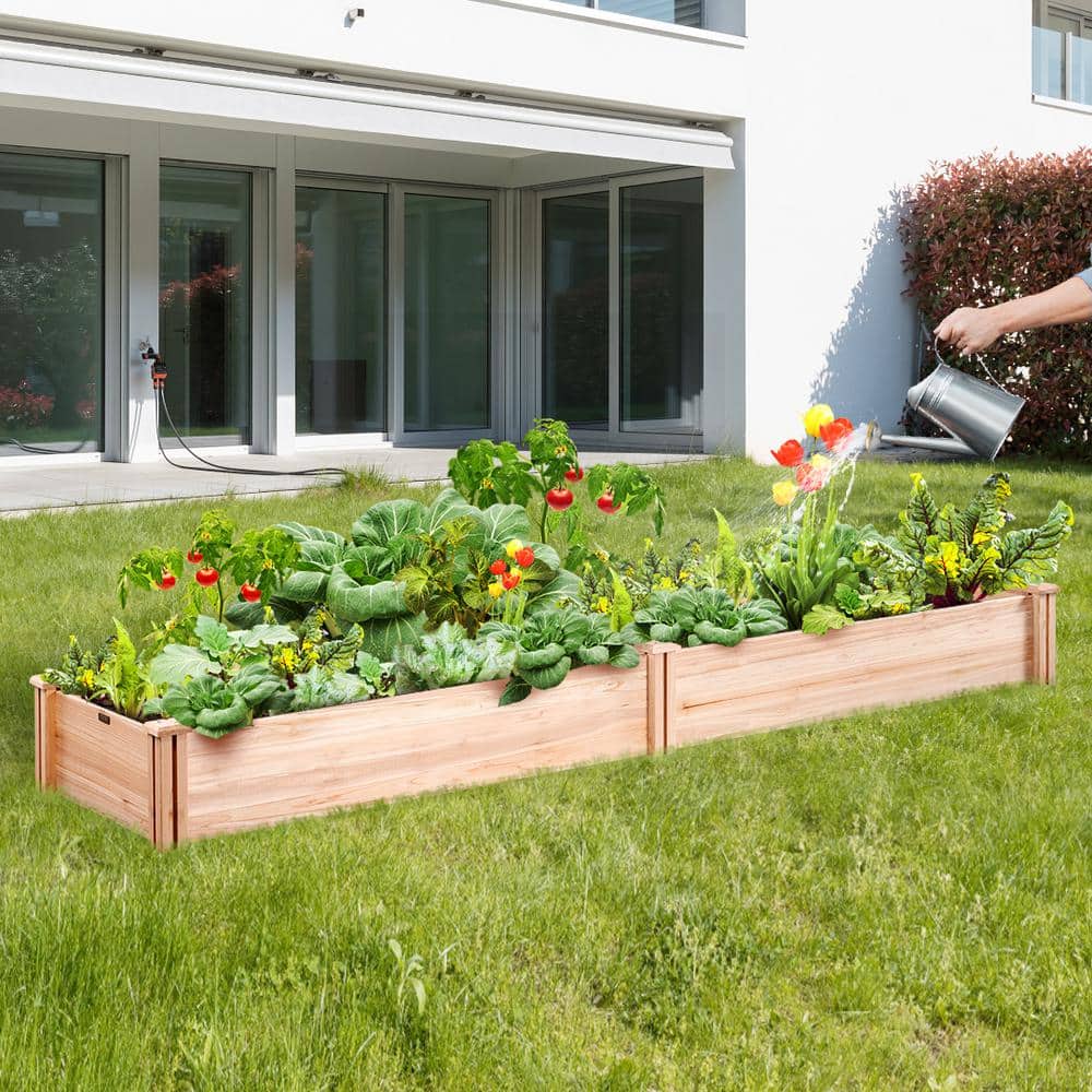 Burlywood Wooden Raised Garden Bed Planter Box