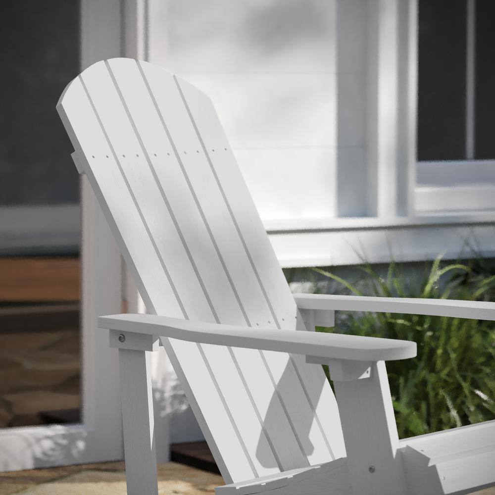 White Poly Lumber Classic Adirondack Rocking Chair