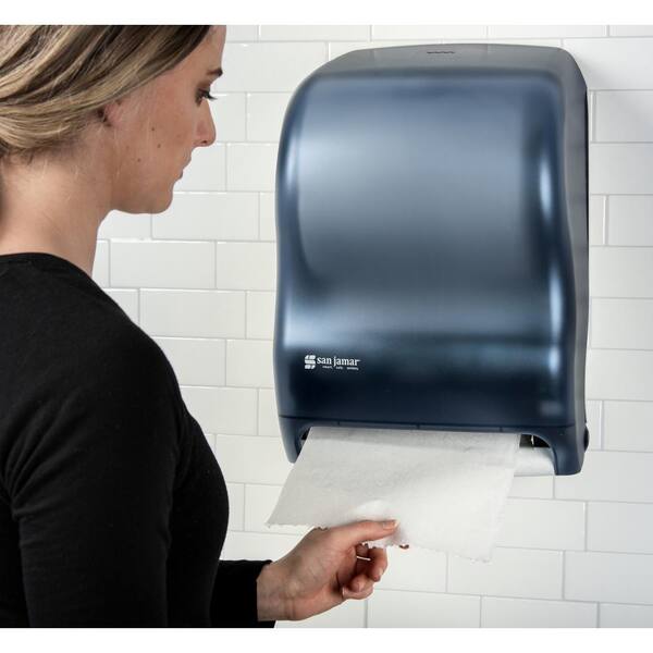 San Jamar Electronic Free Paper Towel Dispenser for Automatic Hands Free  Towel Dispensing in Restrooms, Smart Essence Classic, Arctic Blue