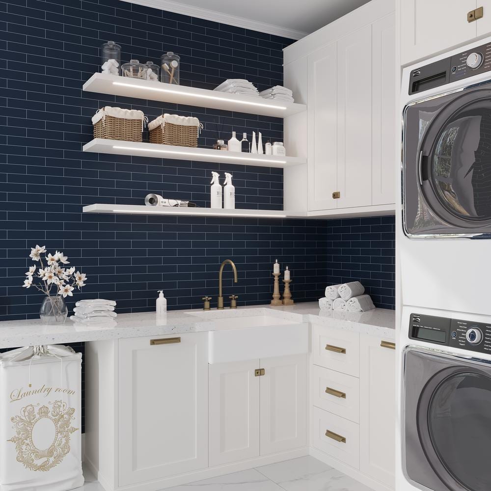 Matte Blue Ceramic Subway Tile 1.97'' x 7.87''
