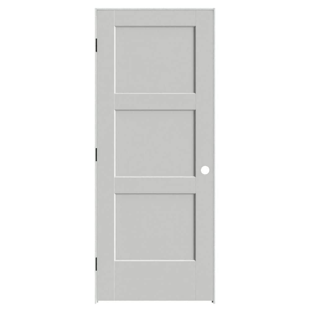 Calden 32 in. x 80 in. 3P Right-Hand Inswing Solid Core Gray Composite Single Prehung Interior Door with Black Hinge price history on PriceWatchPro