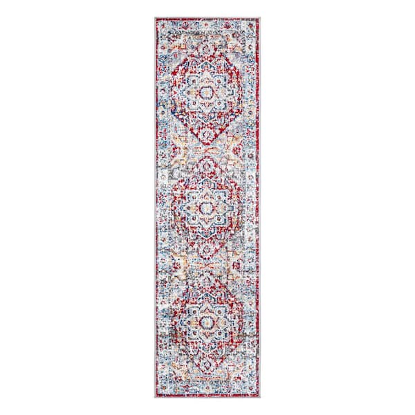 Red 2 ft. x 7 ft. Bohemian Traditional Runner Rug