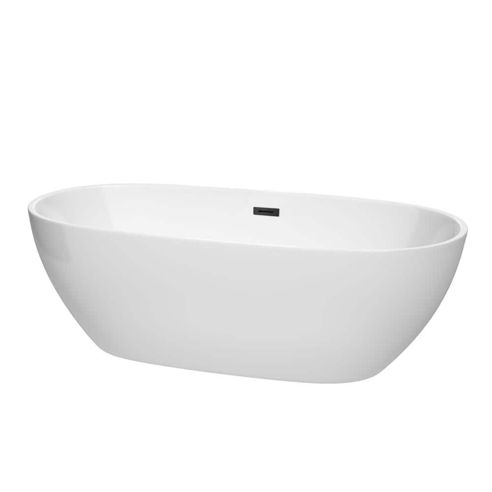 Juno 71'' White Acrylic Freestanding Soaking Bathtub