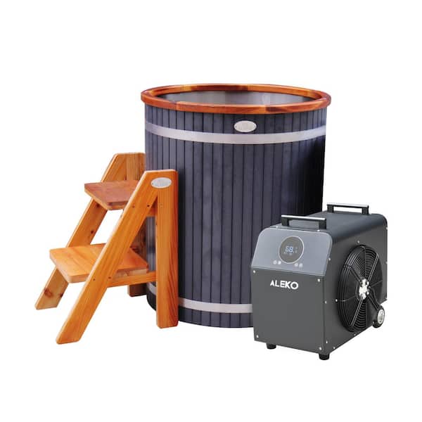 ALEKO Lumina Series 1-Person 0-Jet Vertical Cold Plunge and 1 HP Chiller and Heater Kit 118 gal.