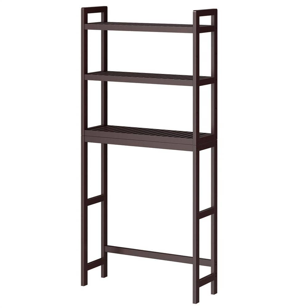 24.8 in. W x 64.2 in. H x 10.2 in. D Bamboo 3-Tier Bathroom Over-the-Toilet