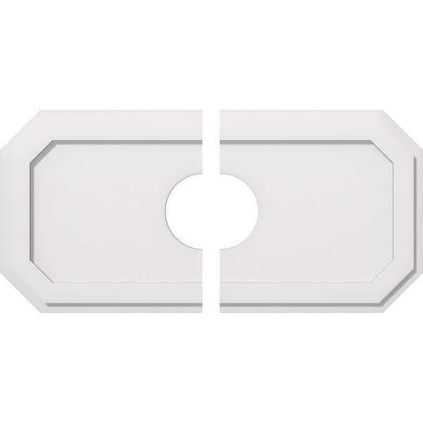 Ekena Millwork 32 in. W x 16 in. H x 6 in. ID x 1 in. P Emerald Architectural Grade PVC Contemporary Ceiling Medallion (2-Piece)