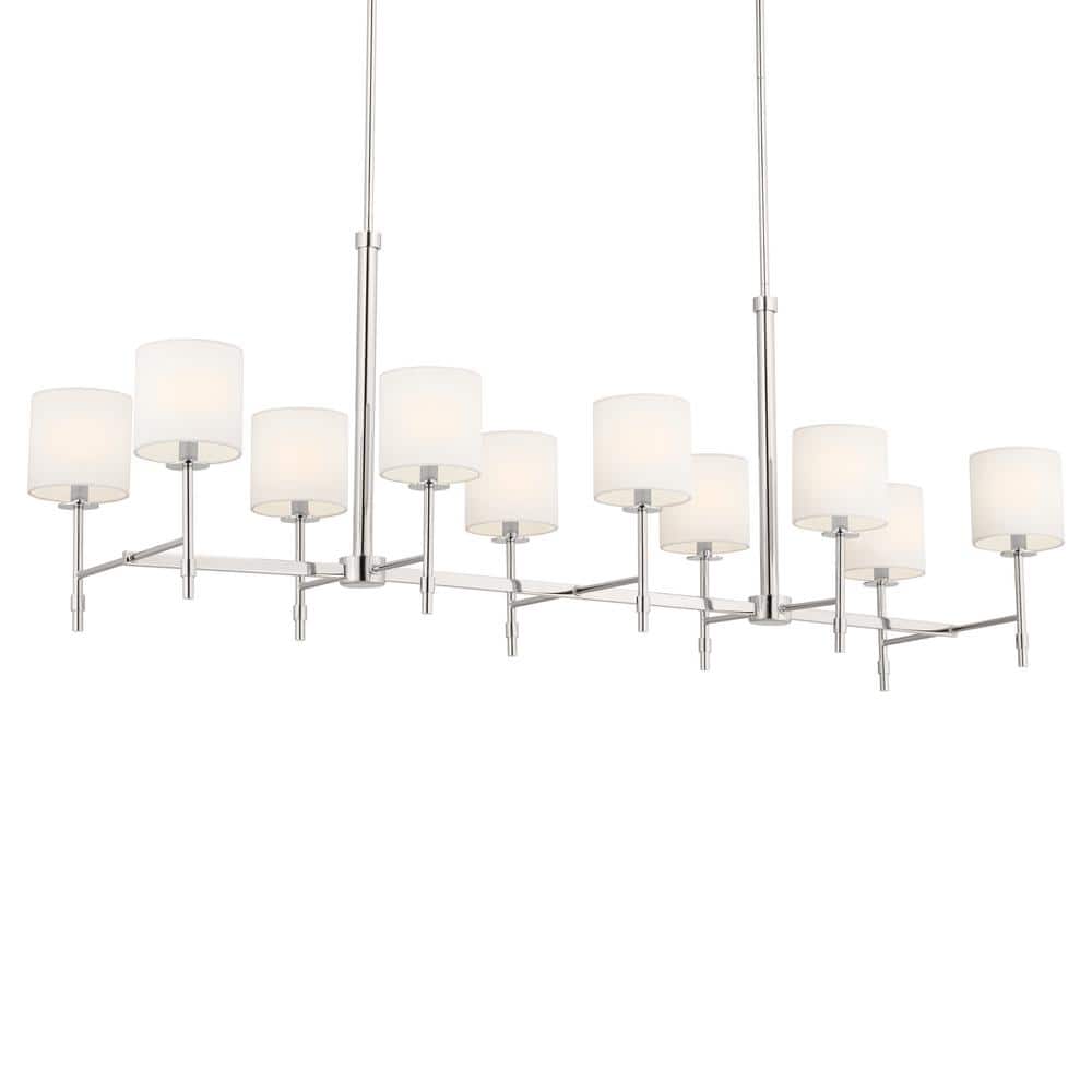 Elegant Ali 10-Light Polished Nickel Drum Chandelier