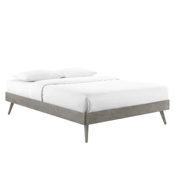 MODWAY Margo in Gray Full Wood Platform Bed Frame