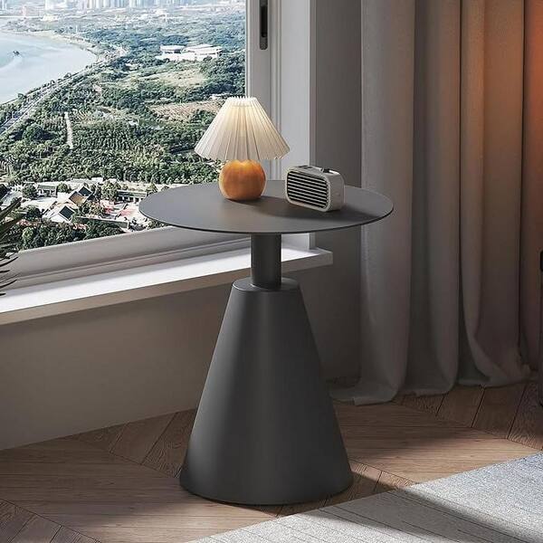Aluminum Dark Gray Round Coffee Table for Indoor, Outdoor, Reading-Room, Living-Room