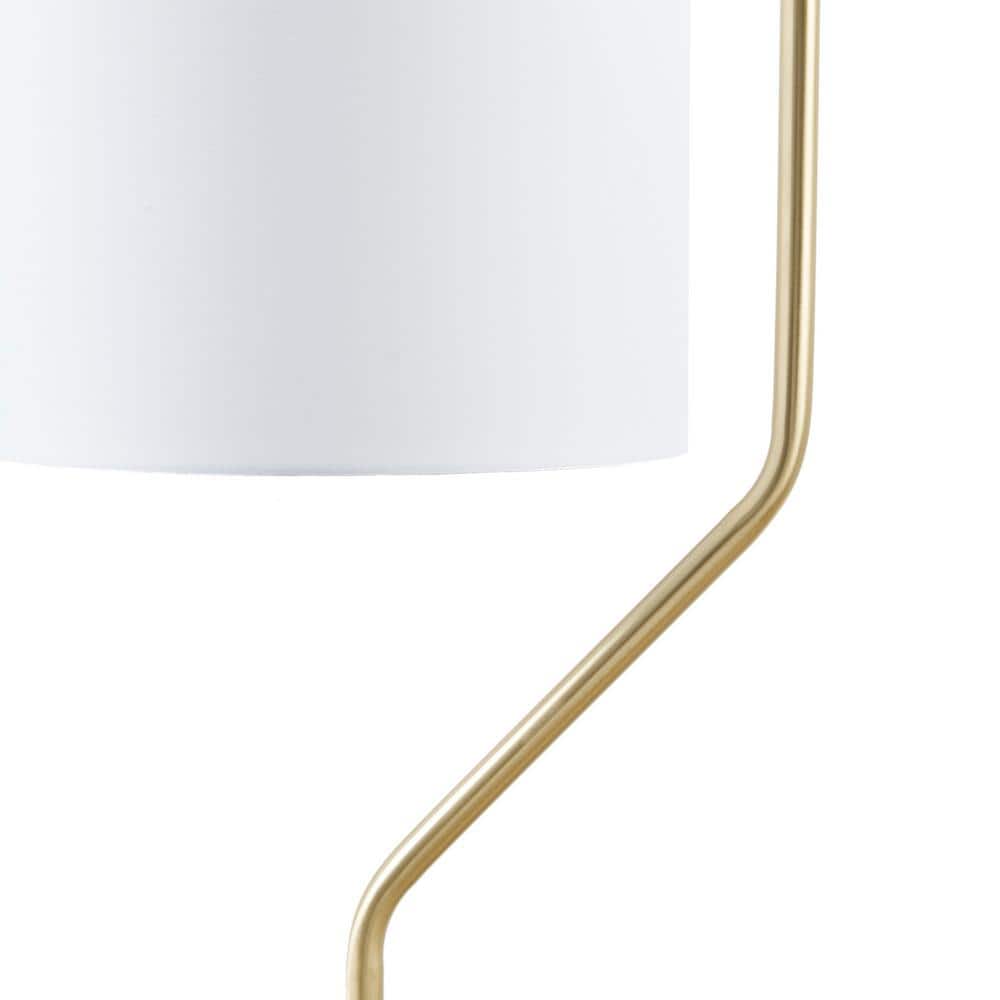 Gold Angular Arched Steel Floor Lamp with Drum Shade