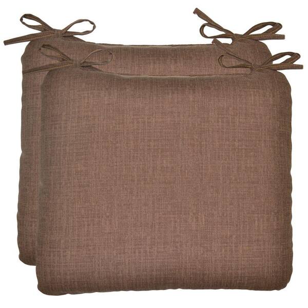 Plantation Patterns Brown Solid Outdoor Seat Pad (2-Pack)-DISCONTINUED