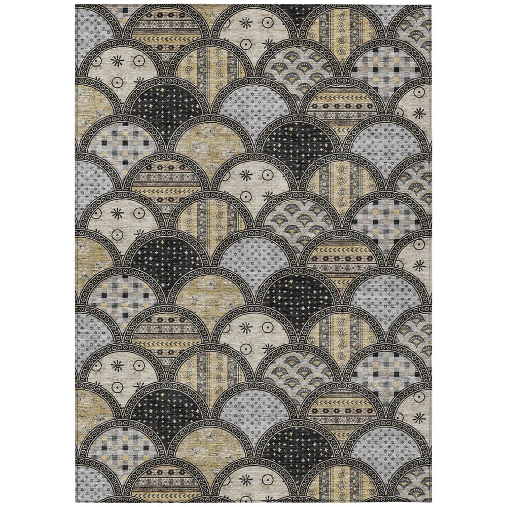 Chantille Machine Washable Indoor/Outdoor Abstract ACN2863 Black 3 ft. x 5 ft. Area Rug price history on PriceWatchPro
